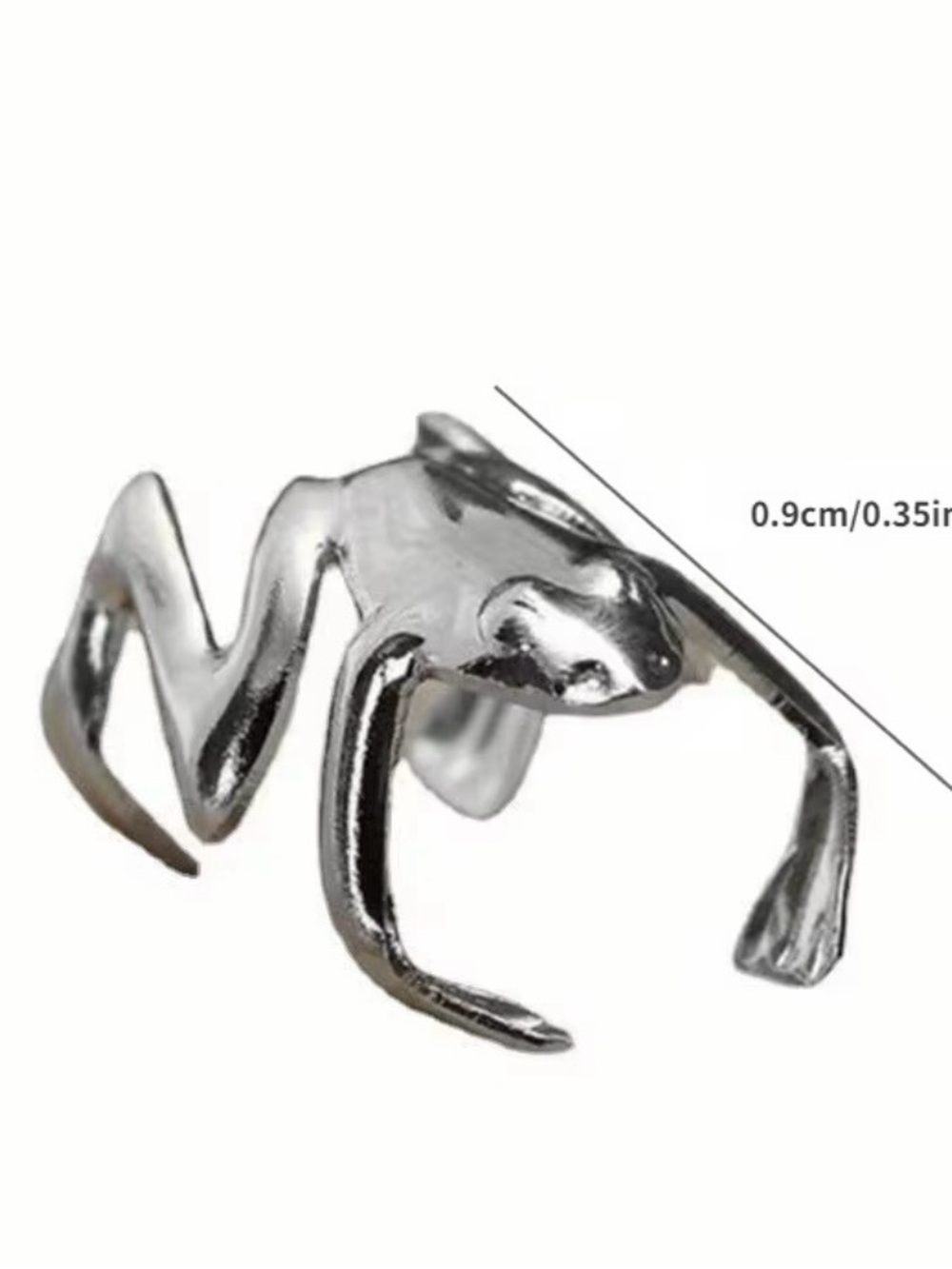 Silvertone Frog 🐸 Ear Cuff - Picture 3 of 3